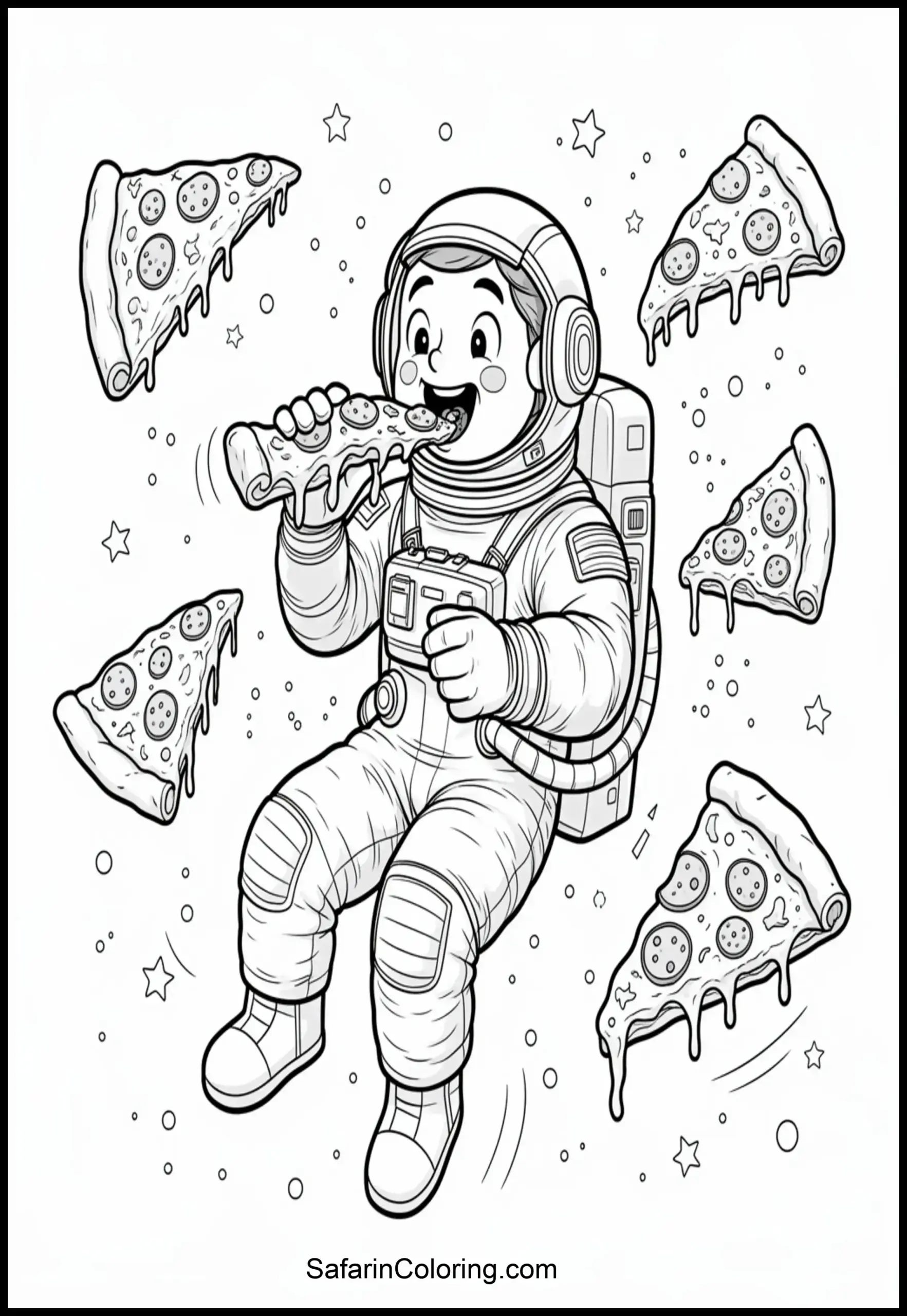 Astronaut Eating Pizza 1 Scaled