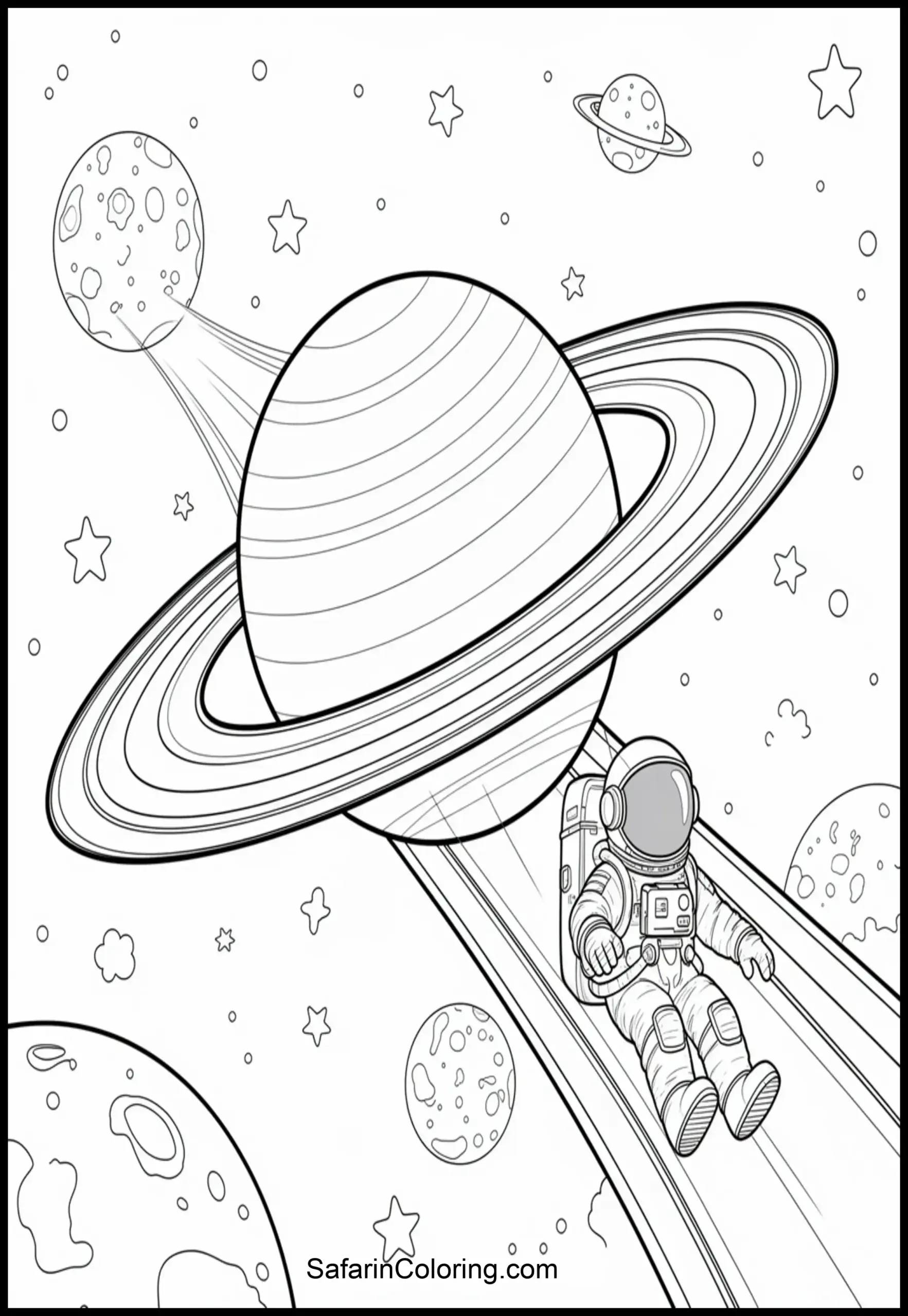Astronaut Sliding Saturn 2 Scaled