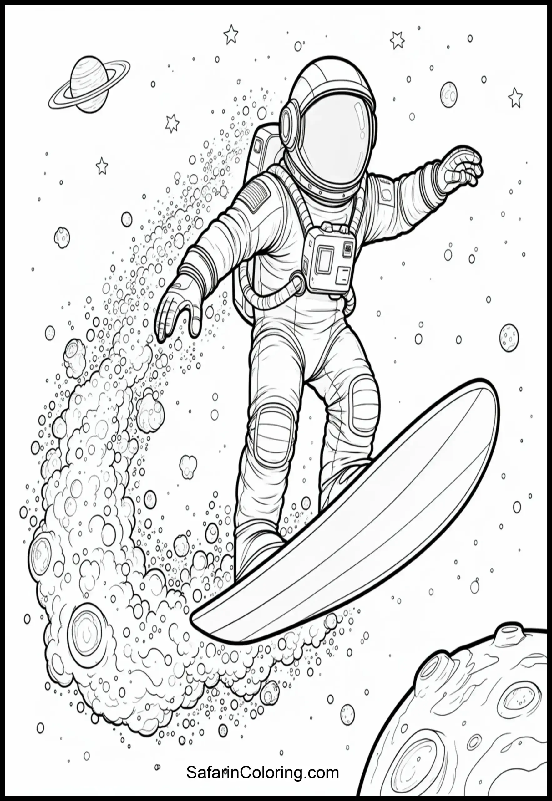 Astronaut Surfing Comet 2 Scaled