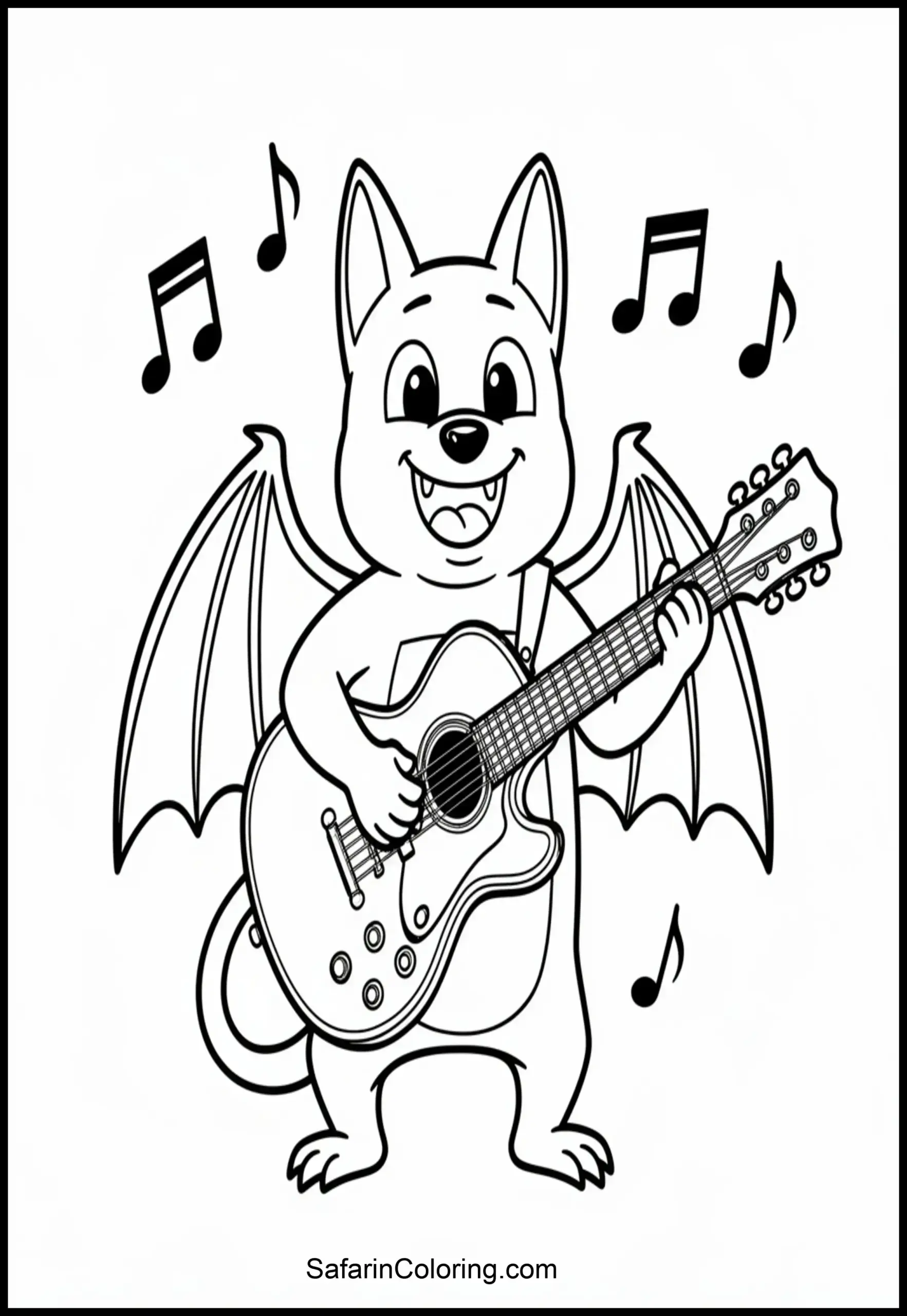 Bat Playing Guitar 2 Scaled