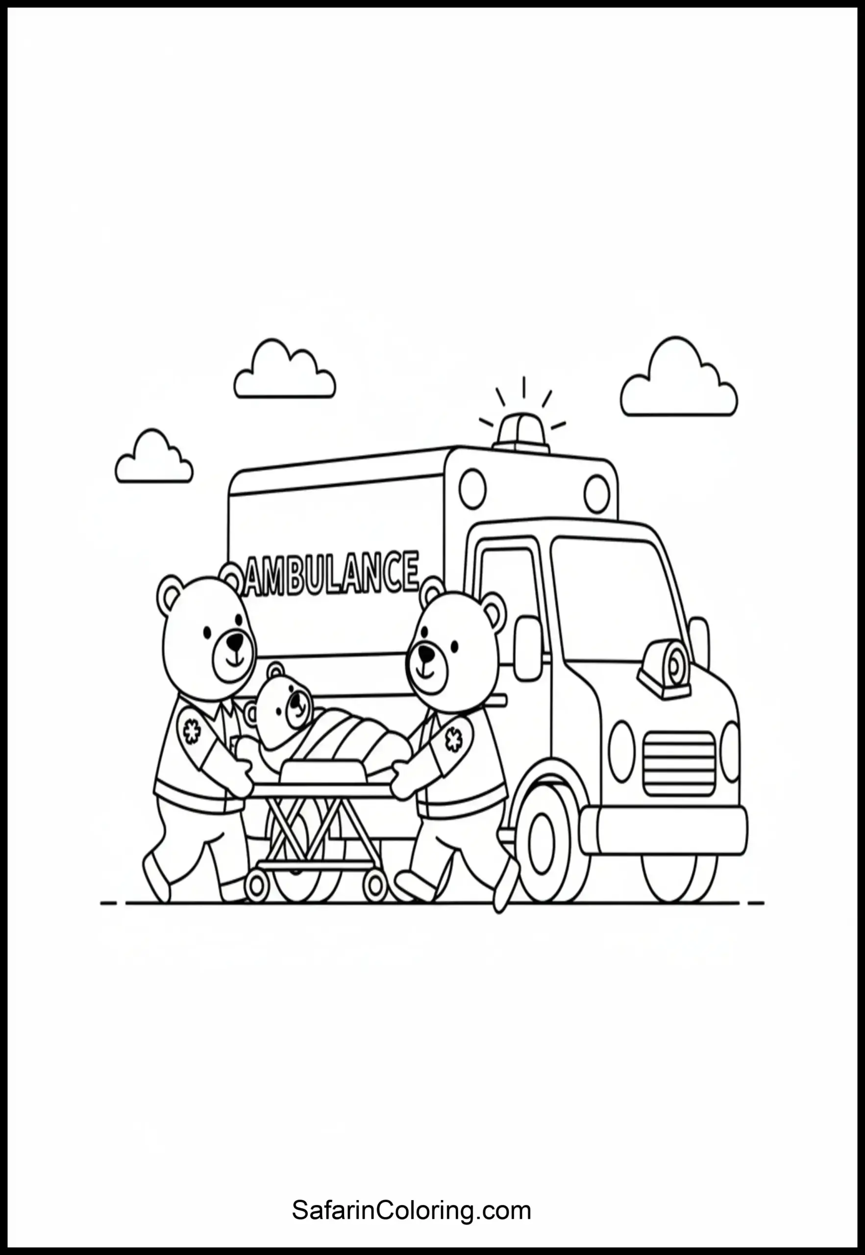 Bear Paramedics Loading Stretcher Scaled