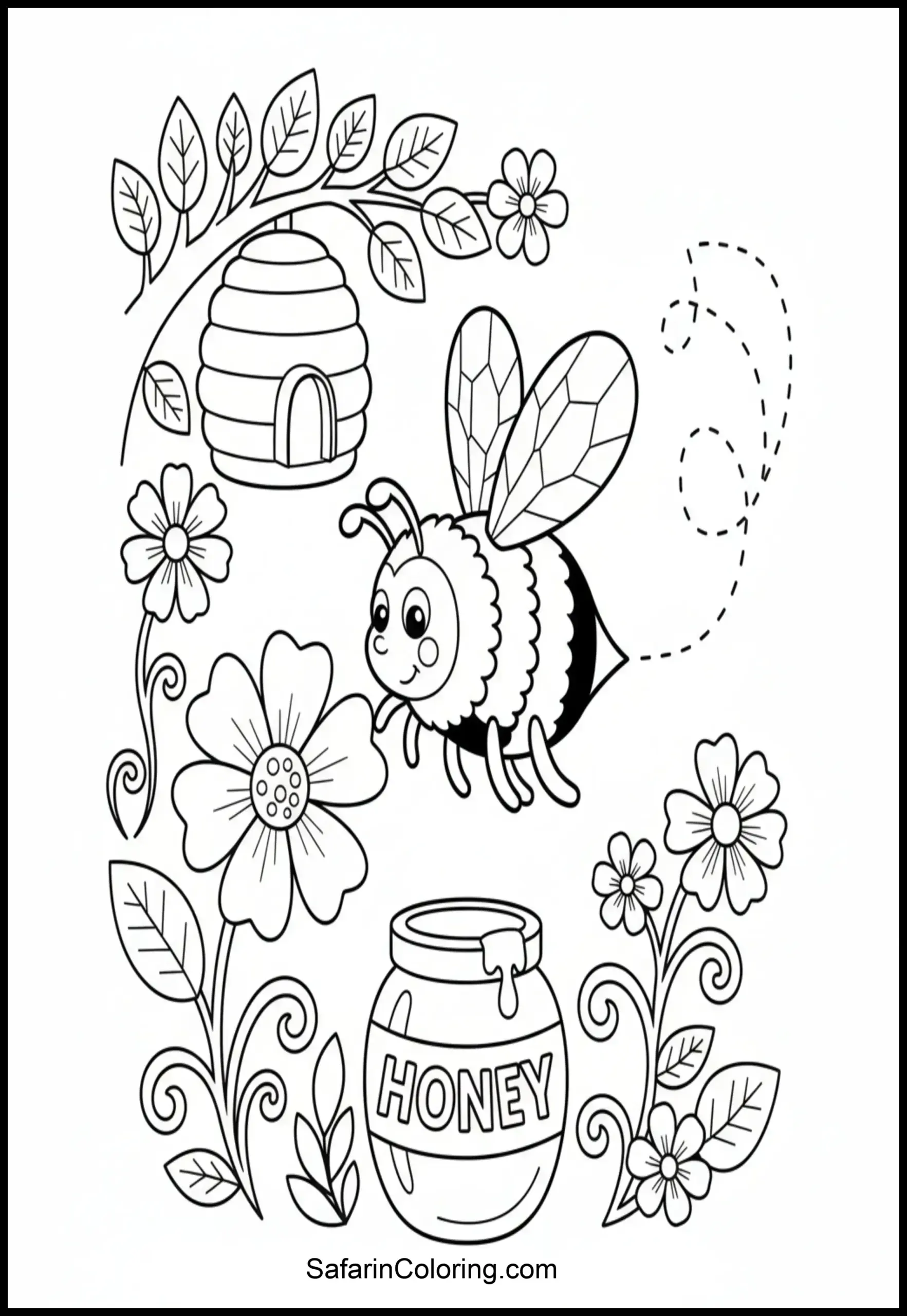 Bee Collecting Honey Scaled