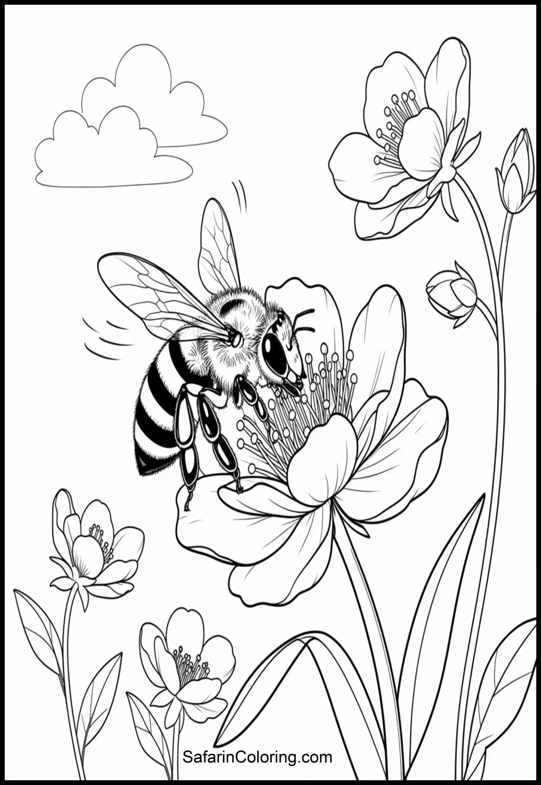 Bee Flower Nectar Scaled