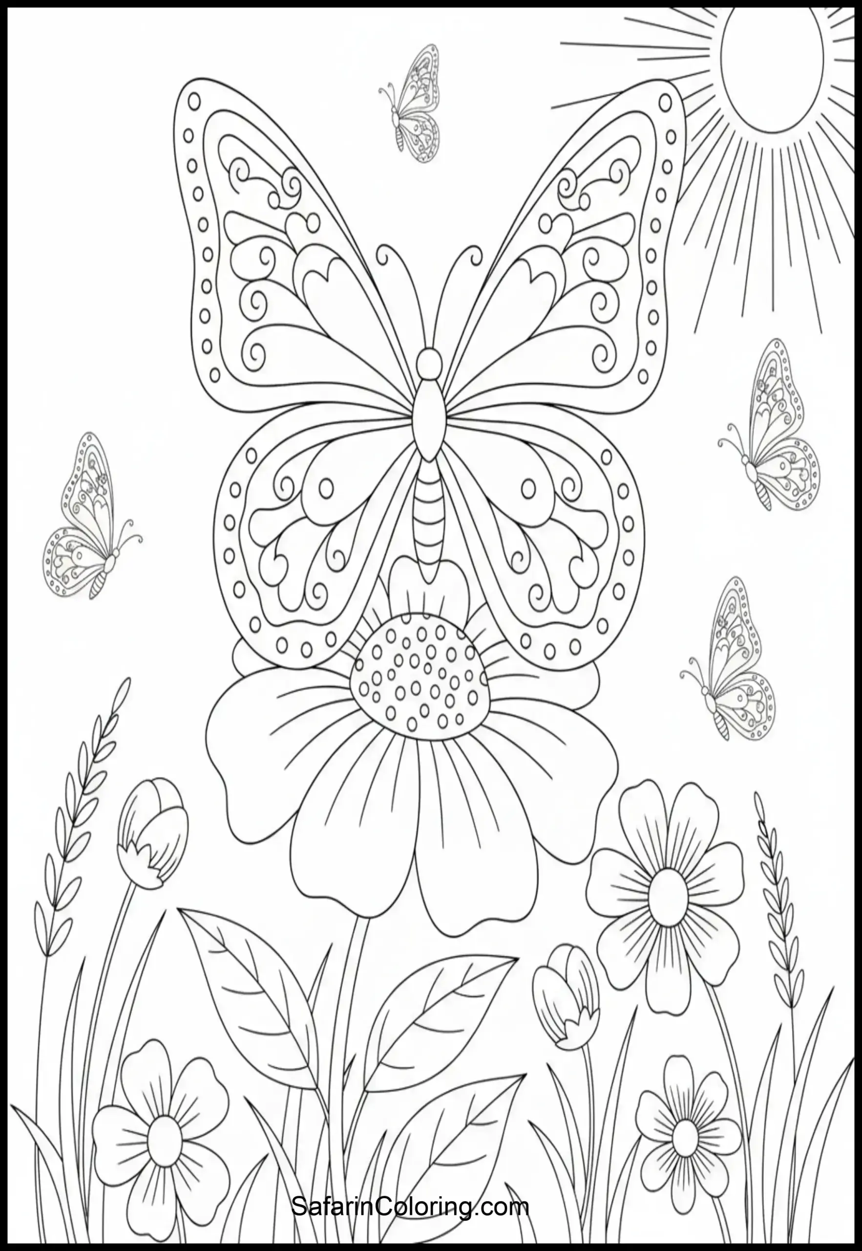 Butterfly On Flower Scaled