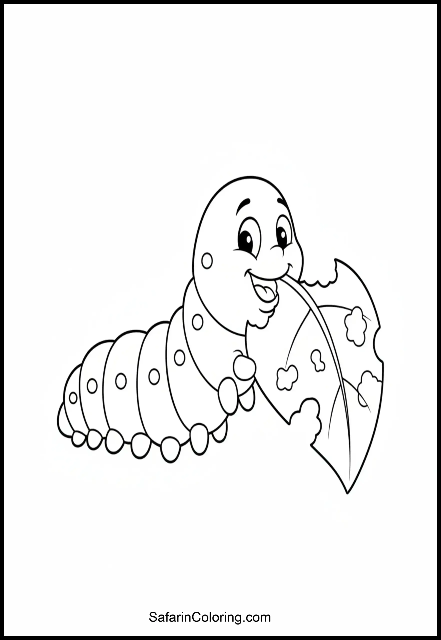 Caterpillar Eating Leaf Scaled