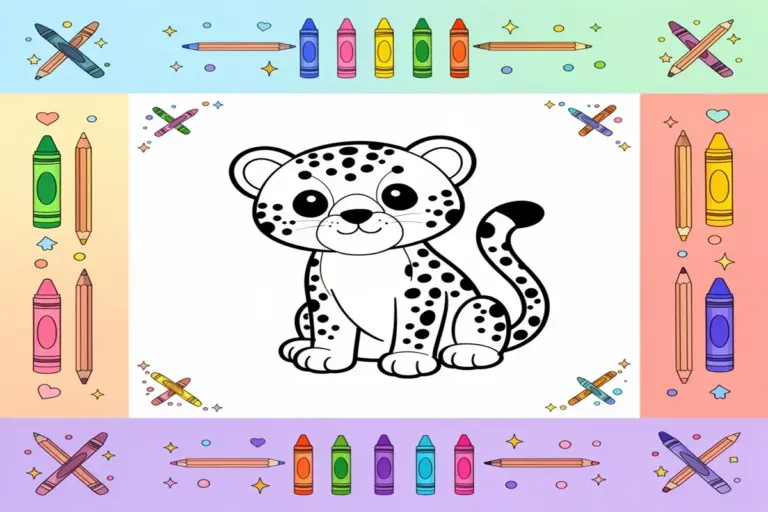 cheetah coloring pages for kids - Free Printable Coloring Page