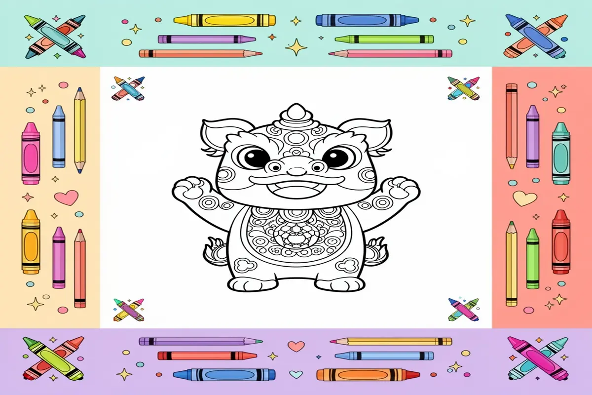 chinese new year coloring pages for kids - Free Printable Coloring Page