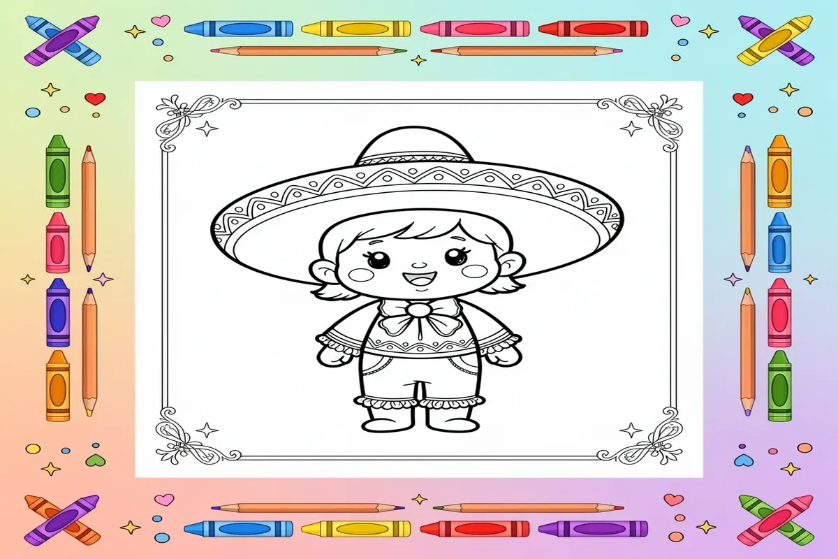 cinco de mayo coloring pages for kids - Free Printable Coloring Page