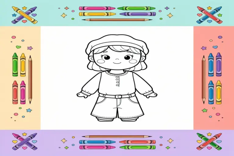 clothes coloring pages for kids - Free Printable Coloring Page