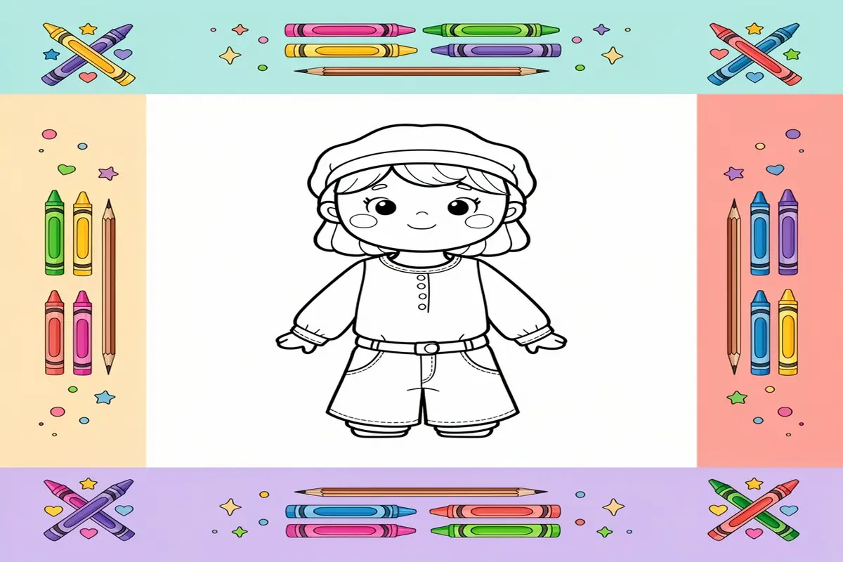 clothes coloring pages for kids - Free Printable Coloring Page