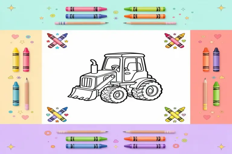 construction coloring pages for kids - Free Printable Coloring Page