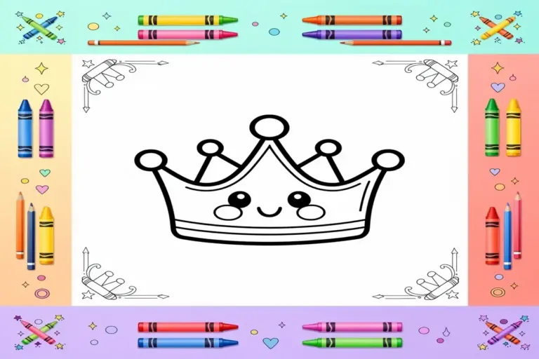 crown coloring pages for kids - Free Printable Coloring Page