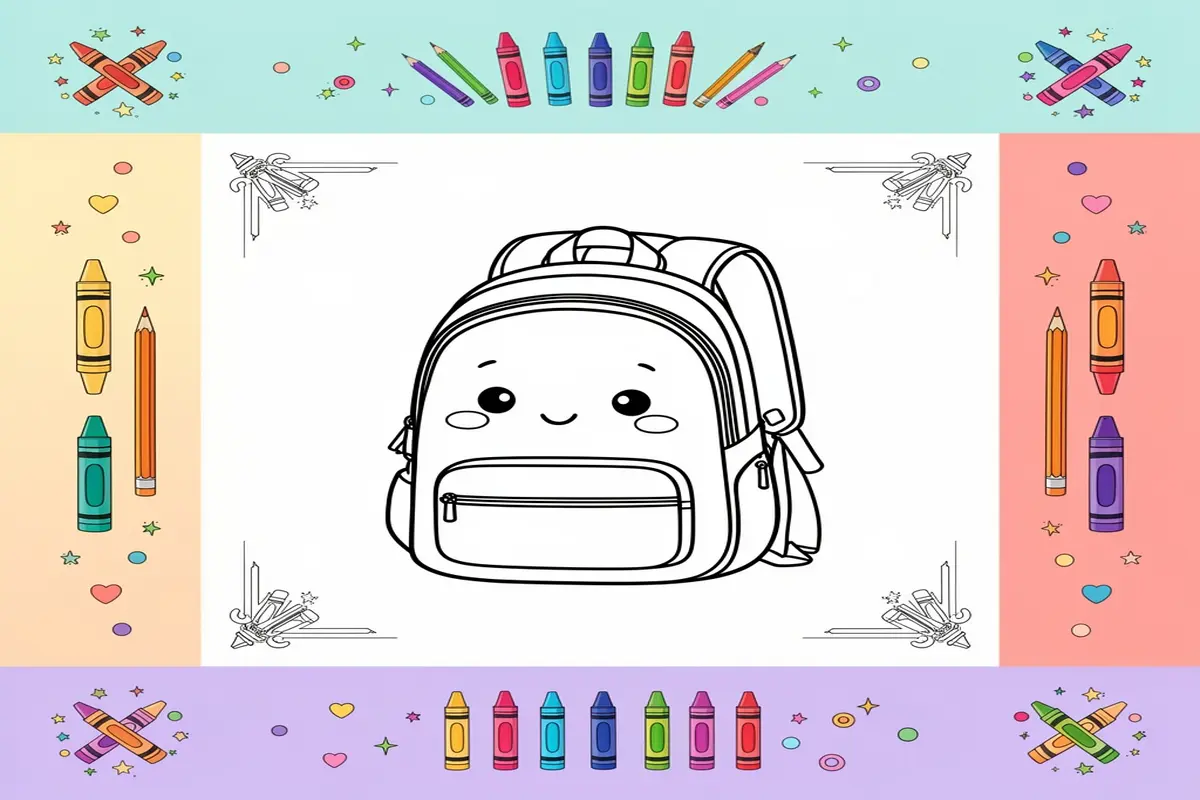 cute back to school coloring pages for kids - Free Printable Coloring Page