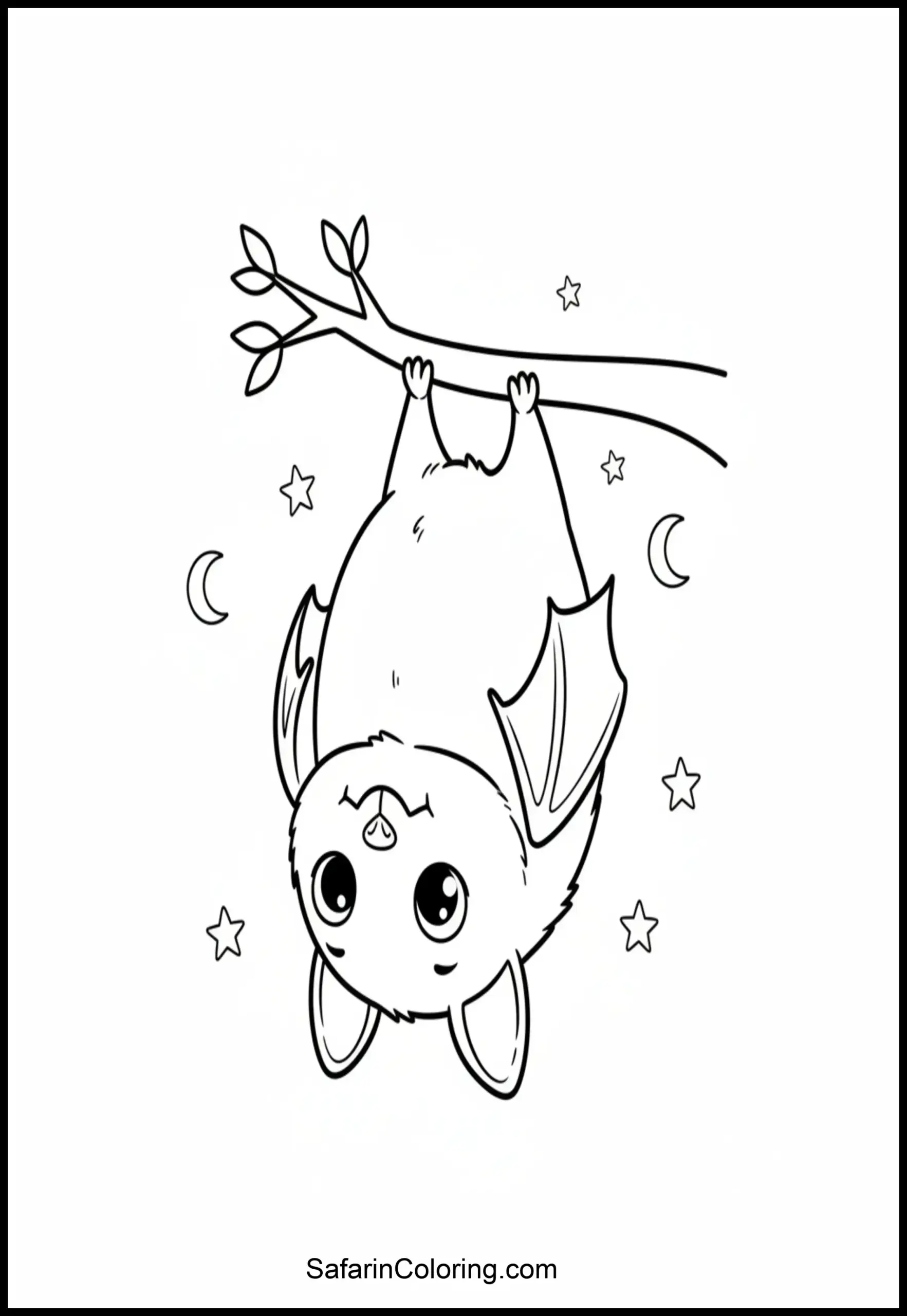 Cute Bat Hanging Scaled