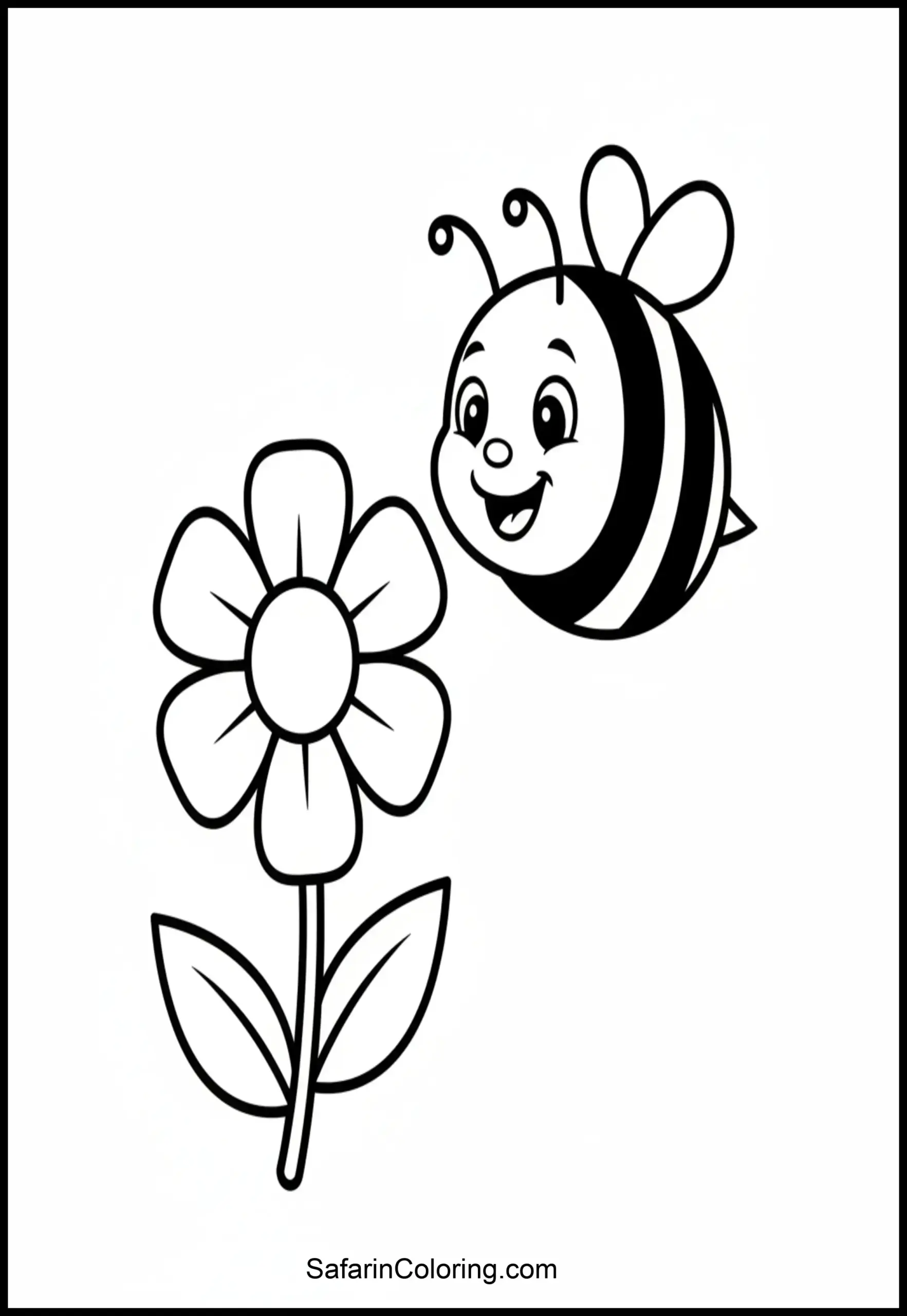 Cute Bee Flower Scaled