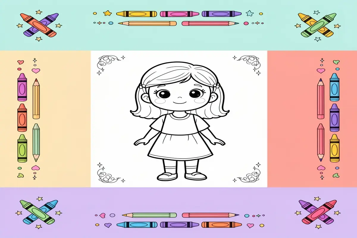 cute black girl coloring pages for kids - Free Printable Coloring Page