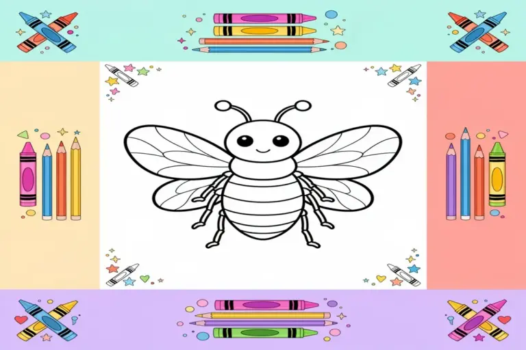 cute bug coloring pages for kids - Free Printable Coloring Page