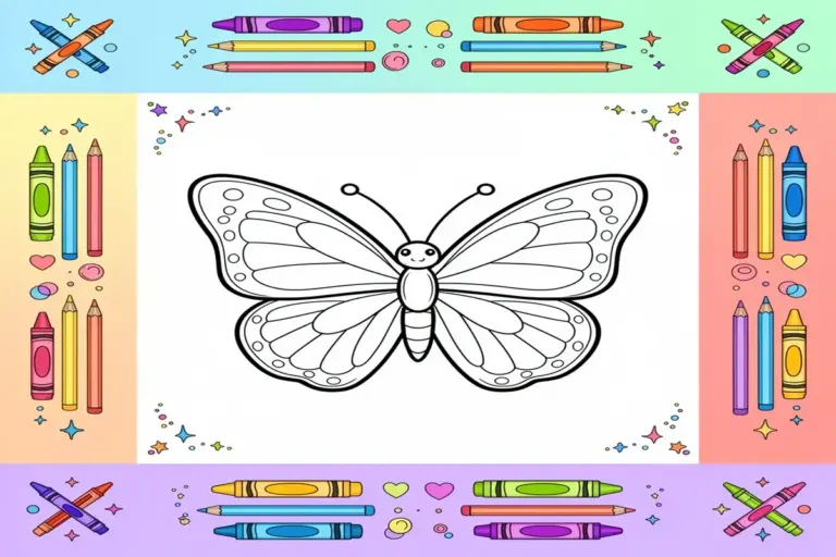 cute butterfly coloring pages for kids - Free Printable Coloring Page