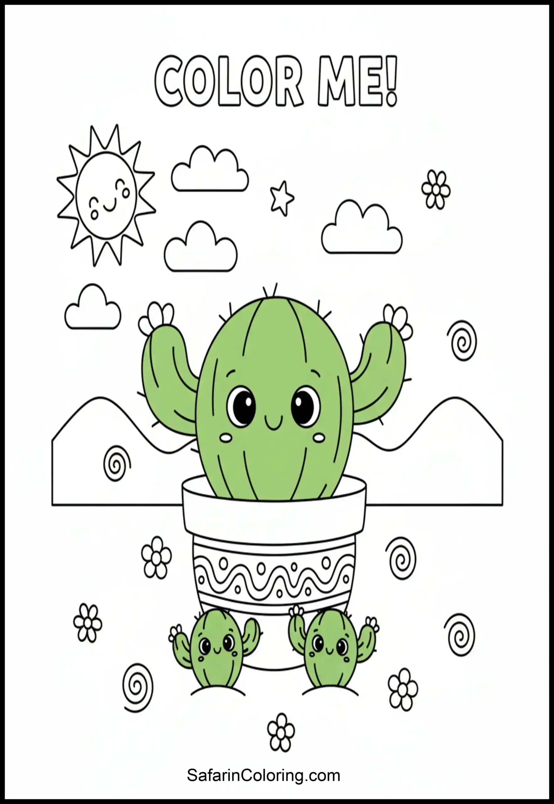 Cute Cactus Pot Scaled