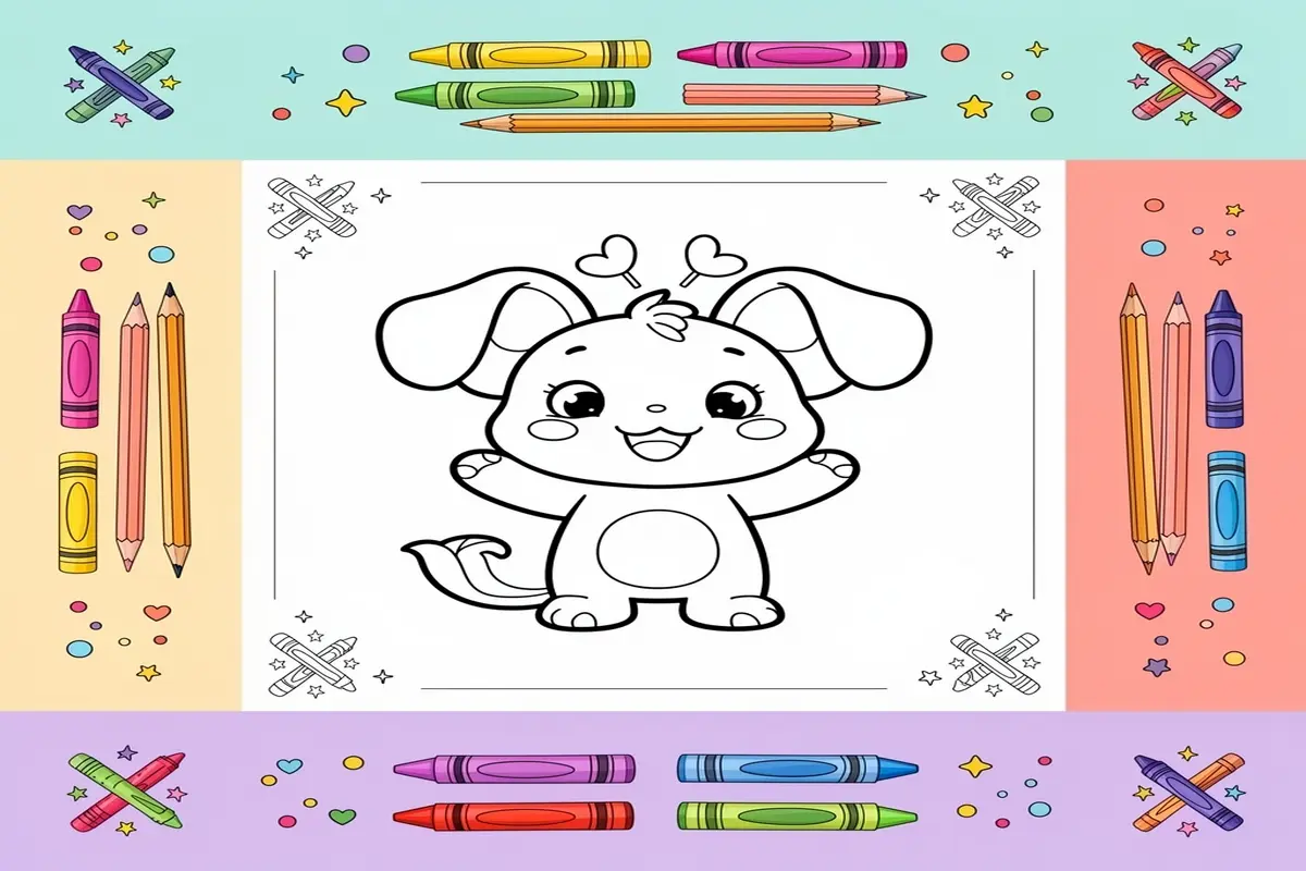 cute calming coloring pages for kids - Free Printable Coloring Page