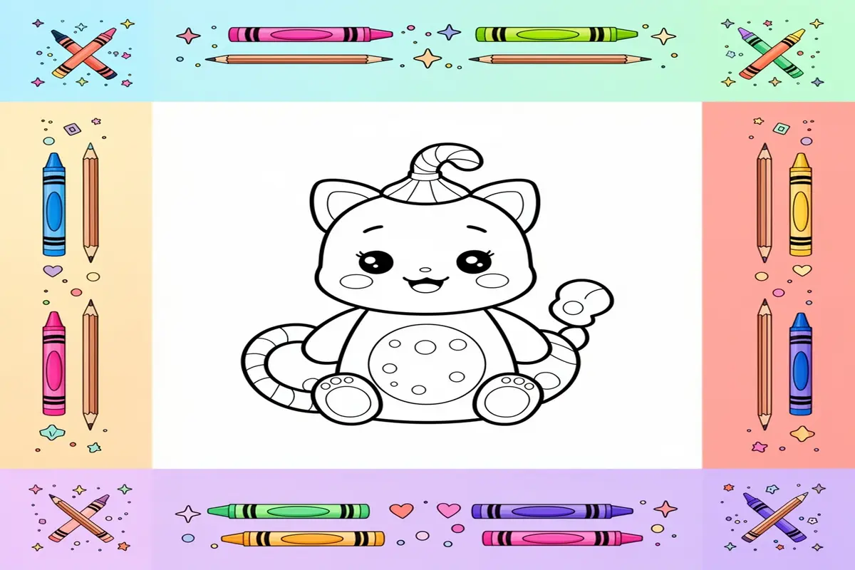 cute candy coloring pages for kids - Free Printable Coloring Page