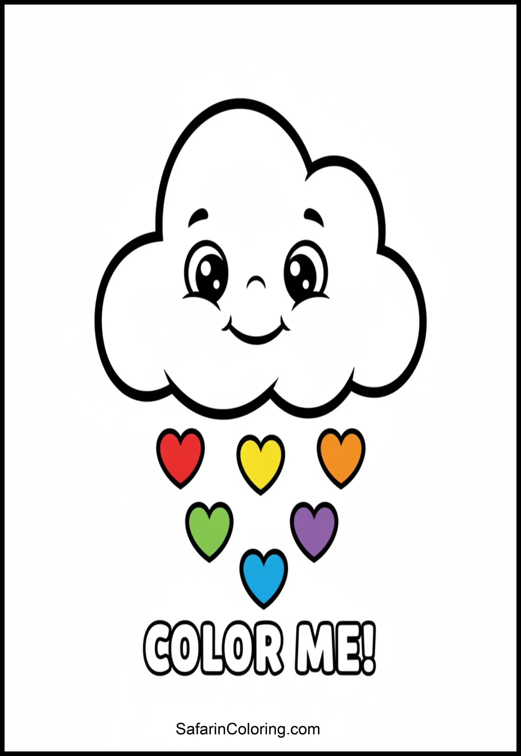 Cute Cloud Raining Hearts Scaled