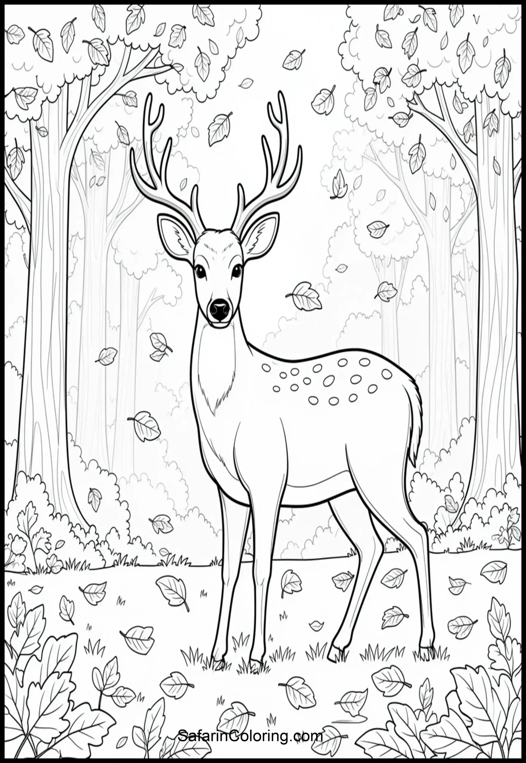 Deer Autumn Forest Scaled