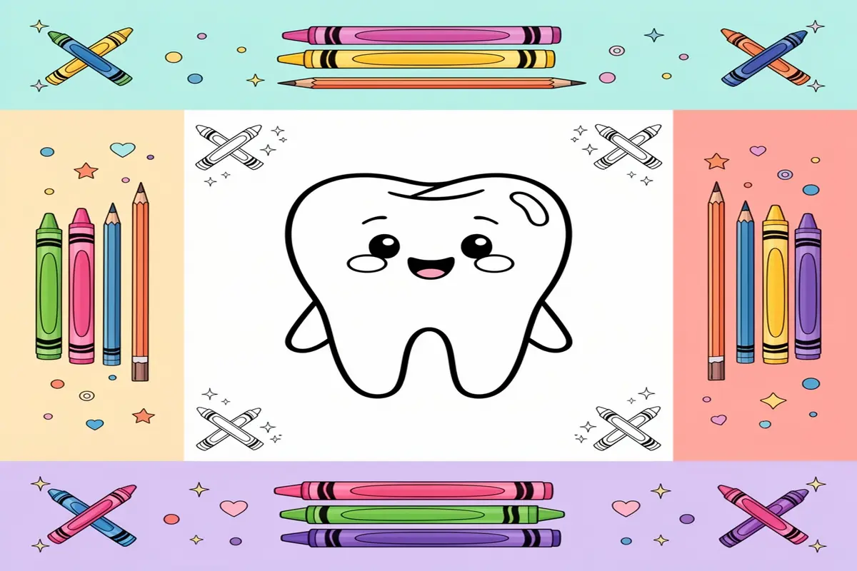 dental coloring pages for kids - Free Printable Coloring Page