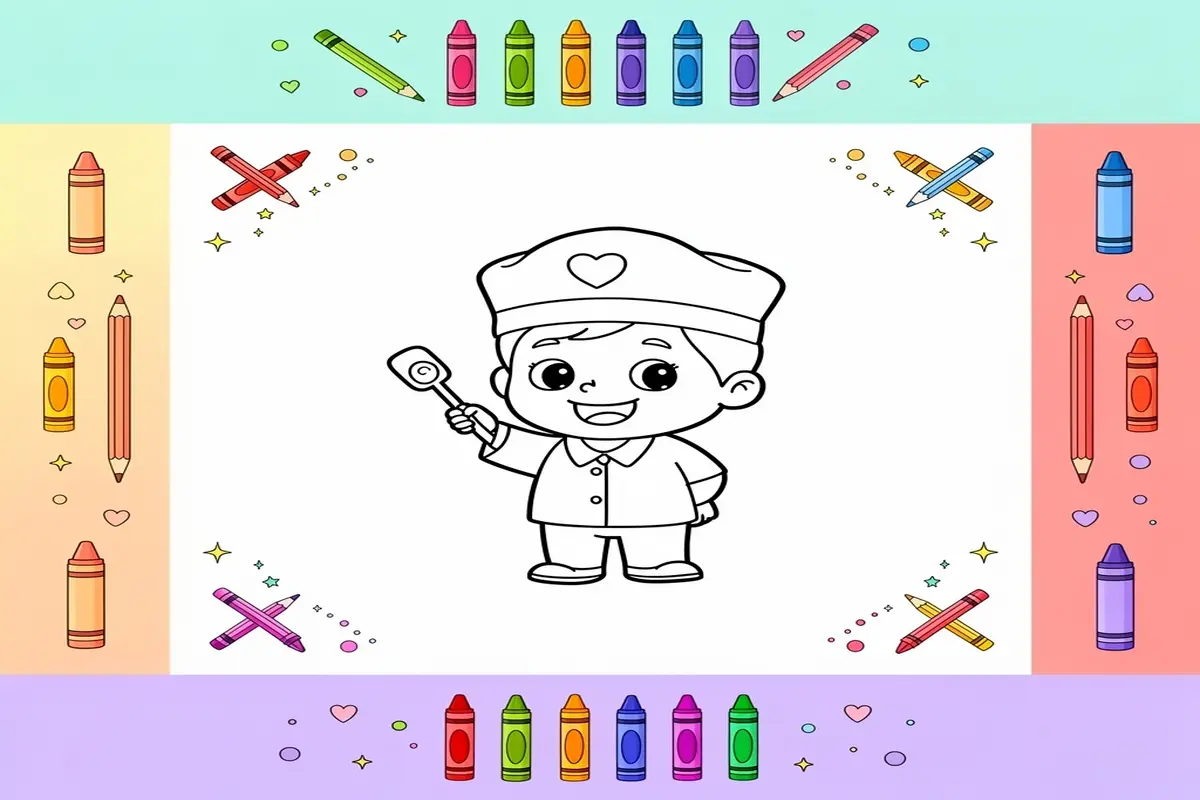 dentist coloring pages for kids - Free Printable Coloring Page