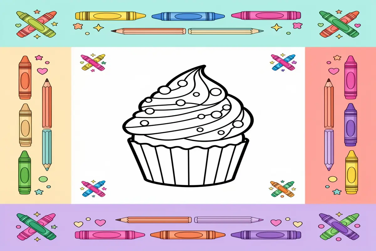 dessert coloring pages for kids - Free Printable Coloring Page