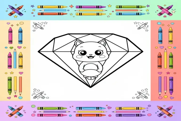 diamond coloring pages for kids - Free Printable Coloring Page