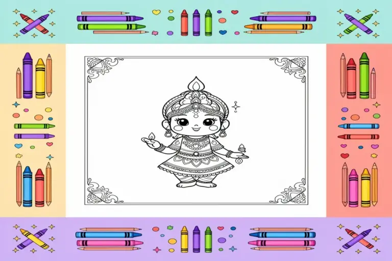 diwali coloring pages for kids - Free Printable Coloring Page