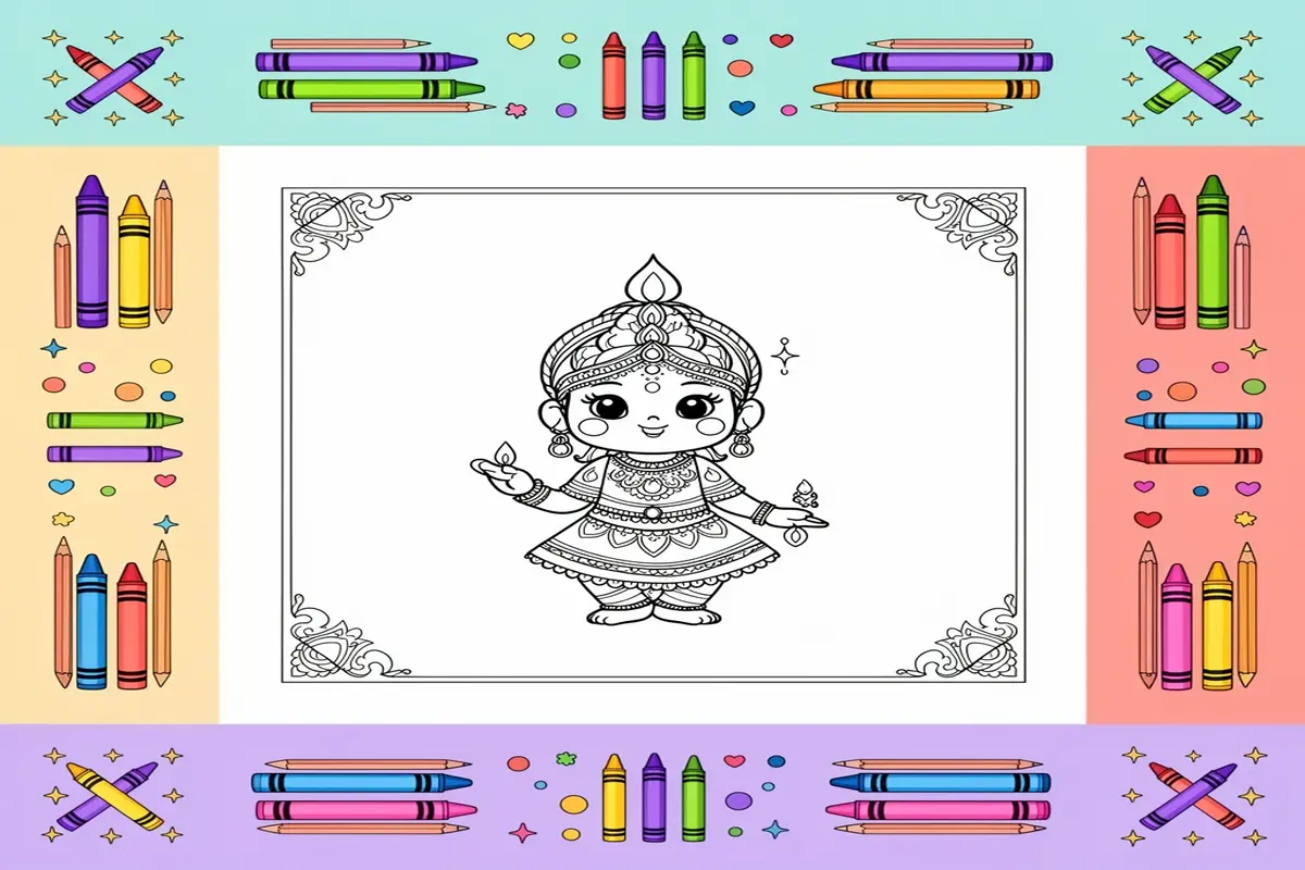 diwali coloring pages for kids - Free Printable Coloring Page