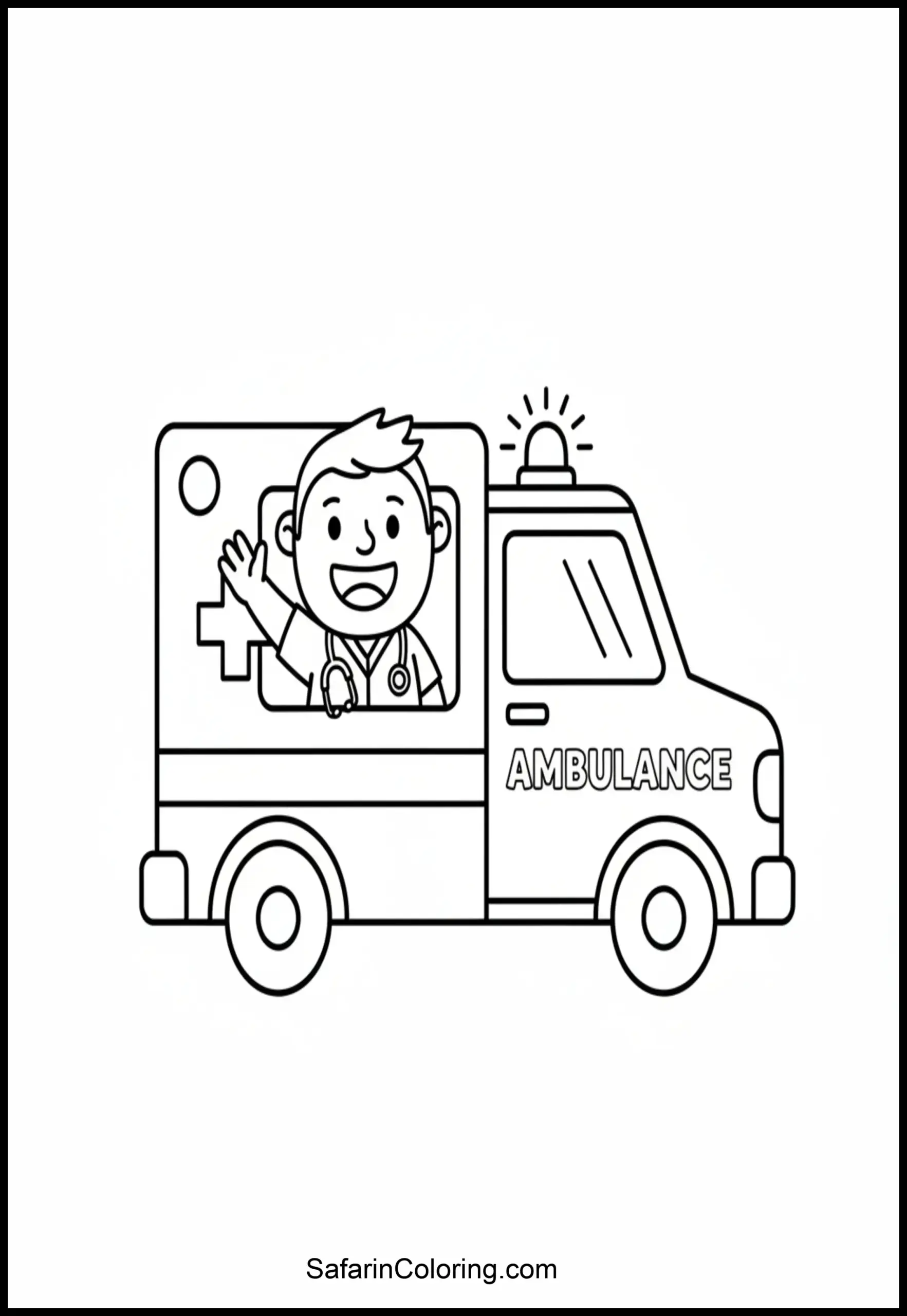 Doctor Waving From Ambulance Scaled