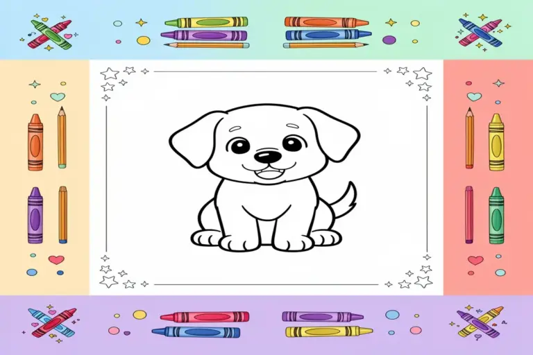dog coloring pages for kids - Free Printable Coloring Page