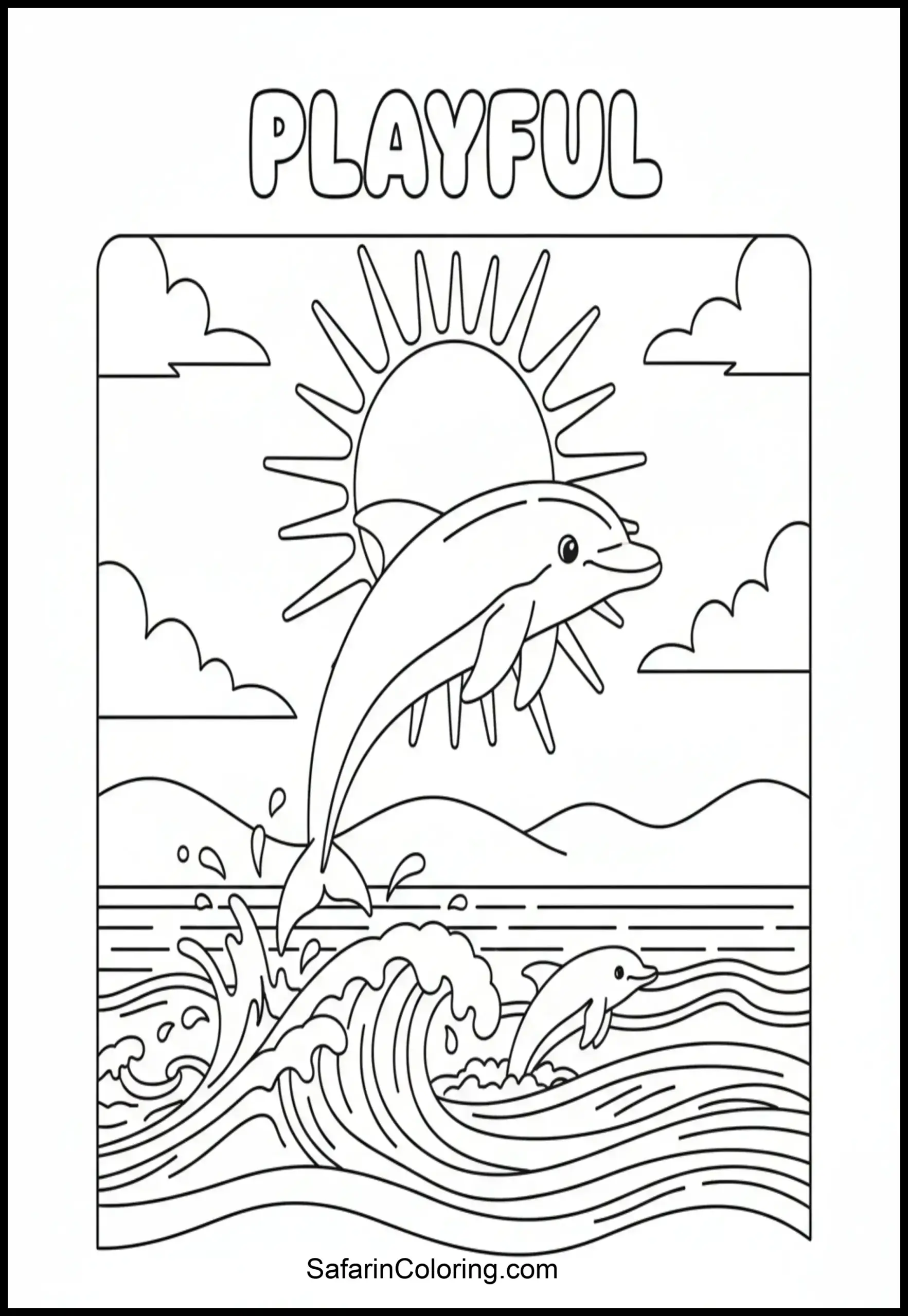 Dolphin Jumping Ocean Scaled