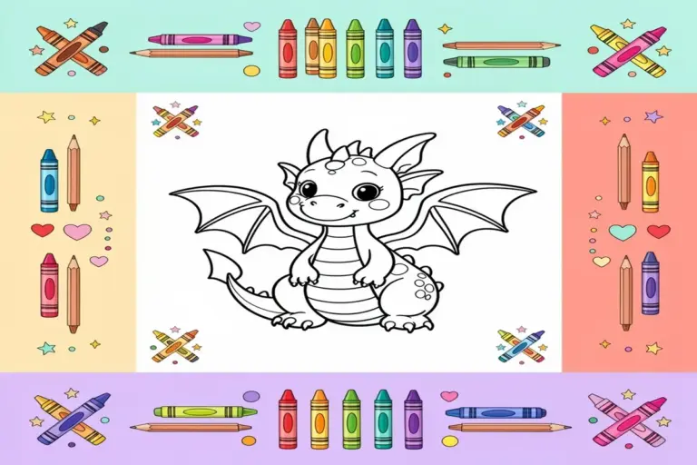 dragon coloring pages for kids - Free Printable Coloring Page