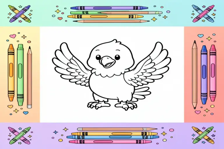 eagle coloring pages for kids - Free Printable Coloring Page