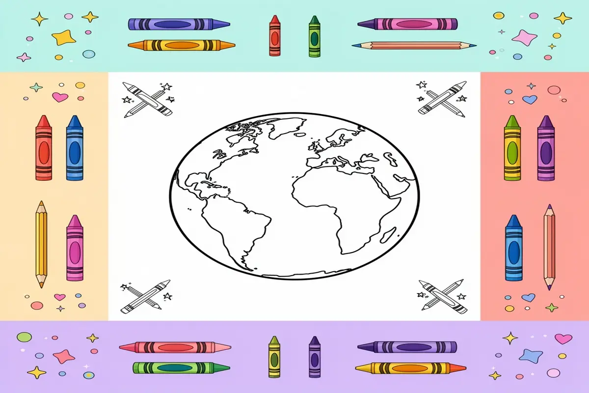 earth coloring pages for kids - Free Printable Coloring Page