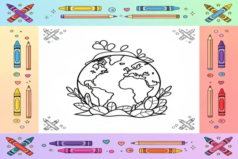 earth day coloring pages for kids - Free Printable Coloring Page