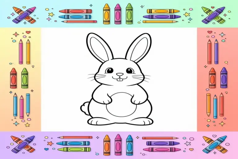 easter bunny coloring pages for kids - Free Printable Coloring Page