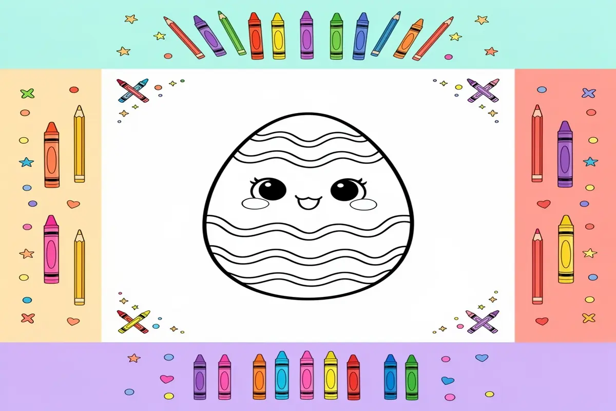 easter egg coloring pages for kids - Free Printable Coloring Page