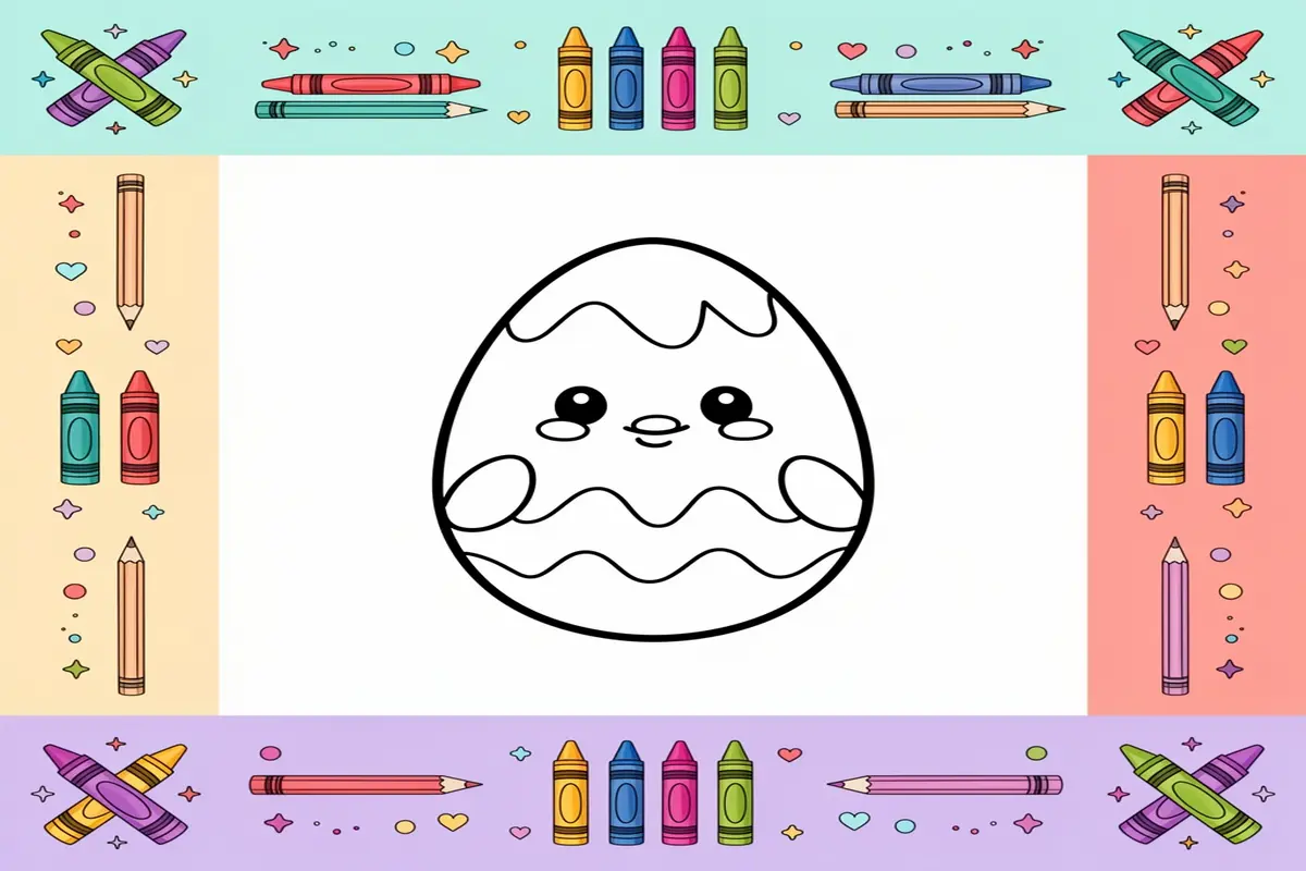 egg coloring pages for kids - Free Printable Coloring Page