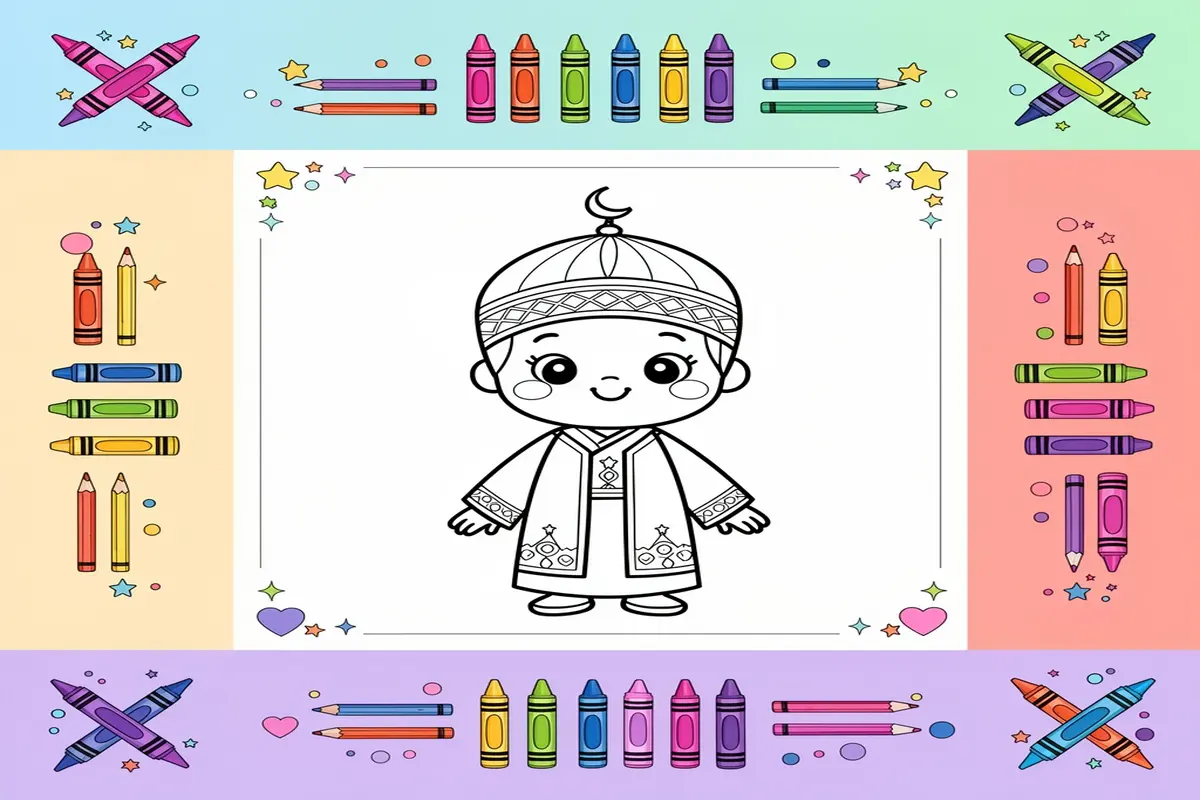 eid coloring pages for kids - Free Printable Coloring Page