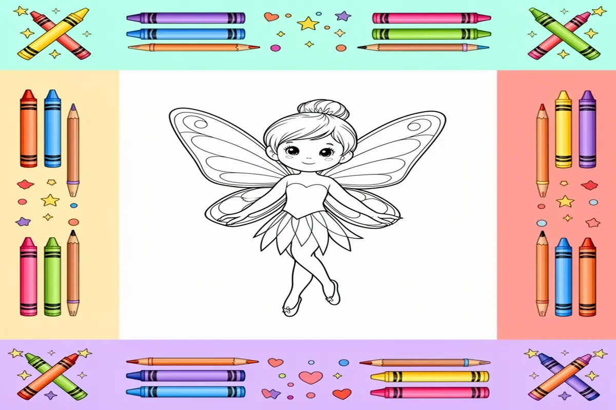 fairy coloring pages for kids - Free Printable Coloring Page