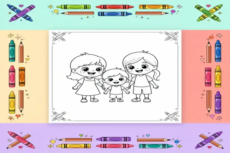 family coloring pages for kids - Free Printable Coloring Page