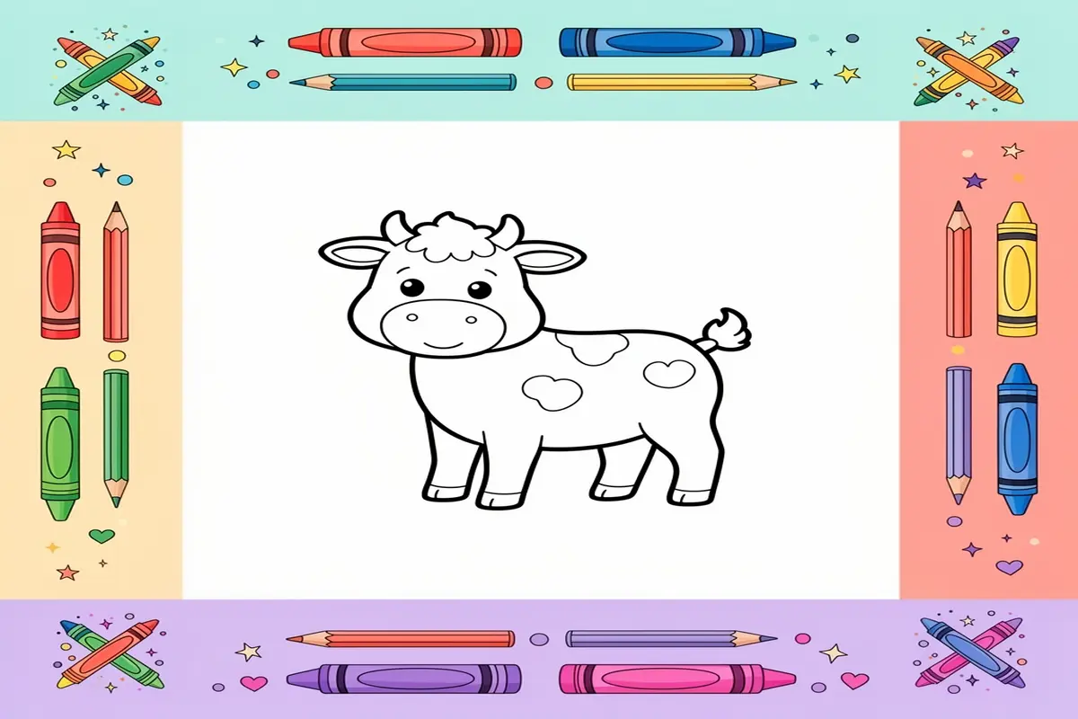 farm animal coloring pages for kids - Free Printable Coloring Page