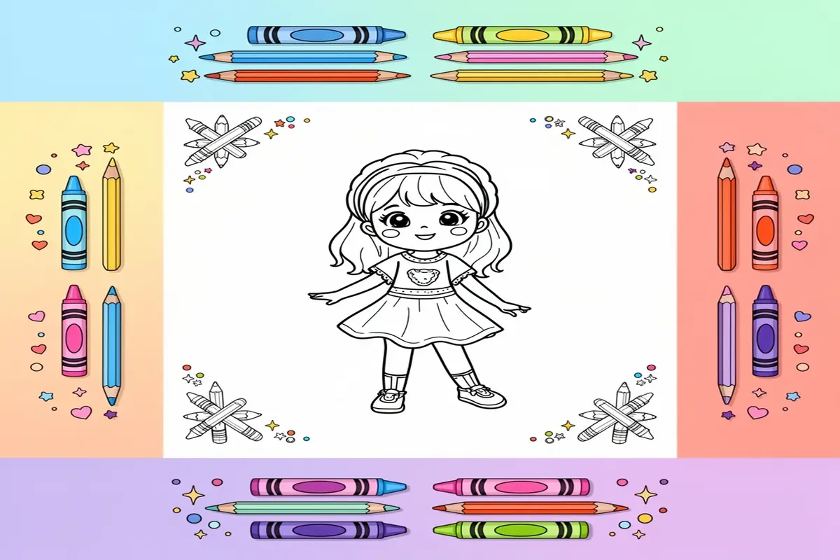 fashion coloring pages for kids - Free Printable Coloring Page