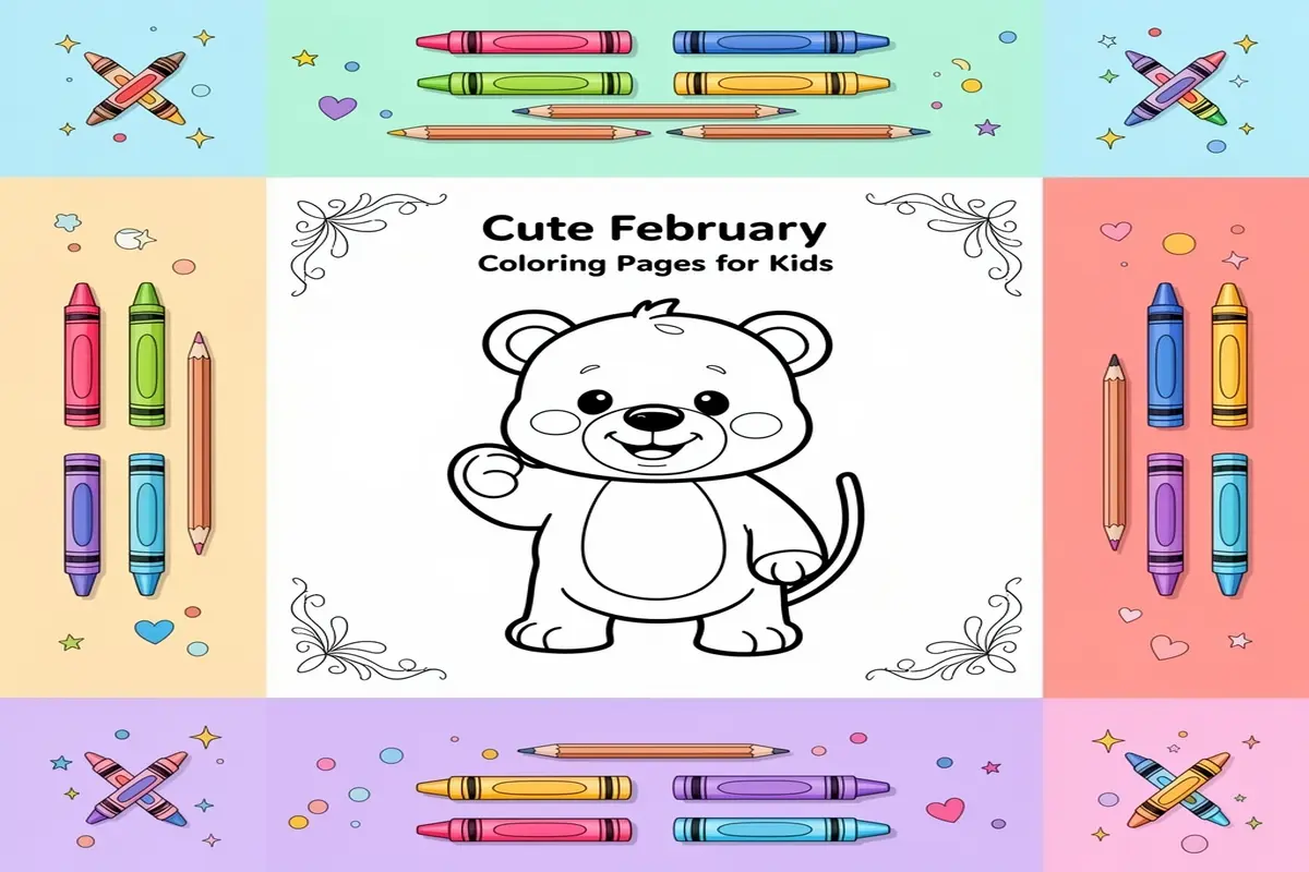 february coloring pages for kids - Free Printable Coloring Page