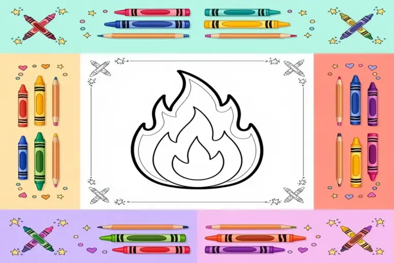 fire coloring pages for kids - Free Printable Coloring Page